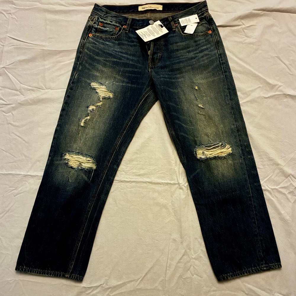 Women’s Distressed Vintage Straight Blue Jeans